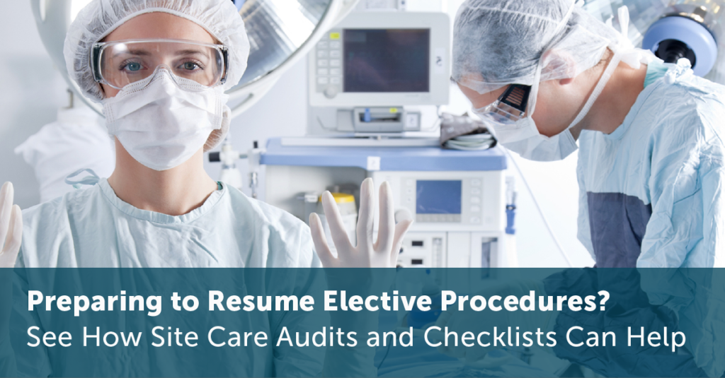Healthcare workers preparing for elective procedure