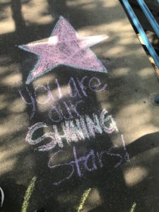 nurses salute in chalk