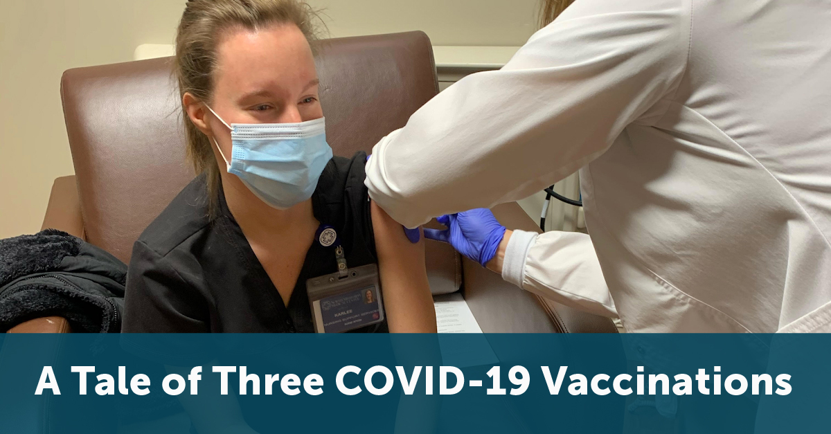 Woman getting COVID-19 vaccine